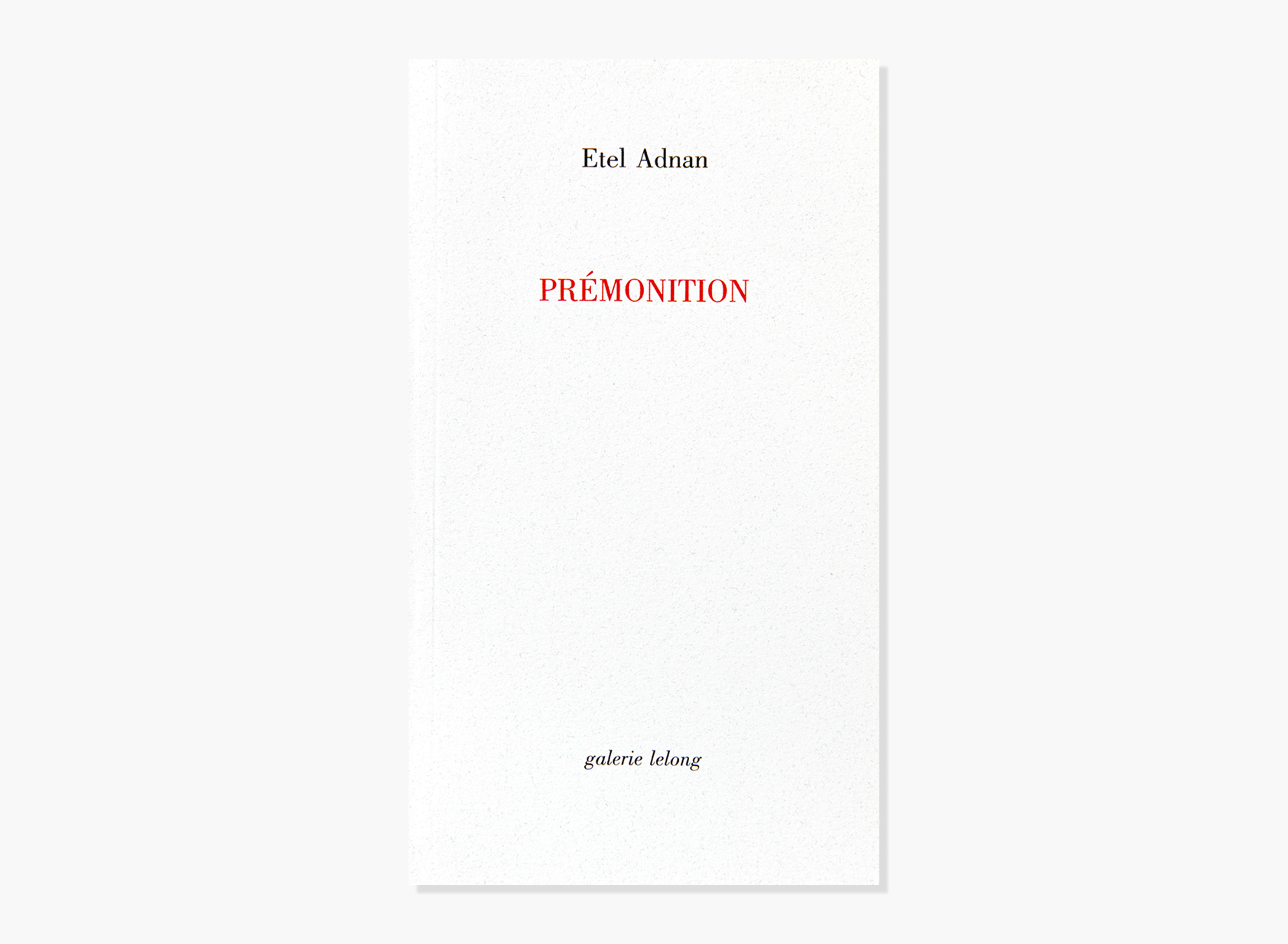 livre Prémonition Etel Adnan