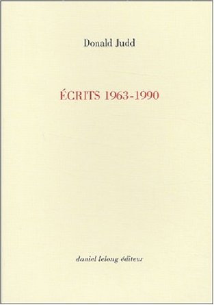 livre Ecrits (1963-1990) Donald Judd