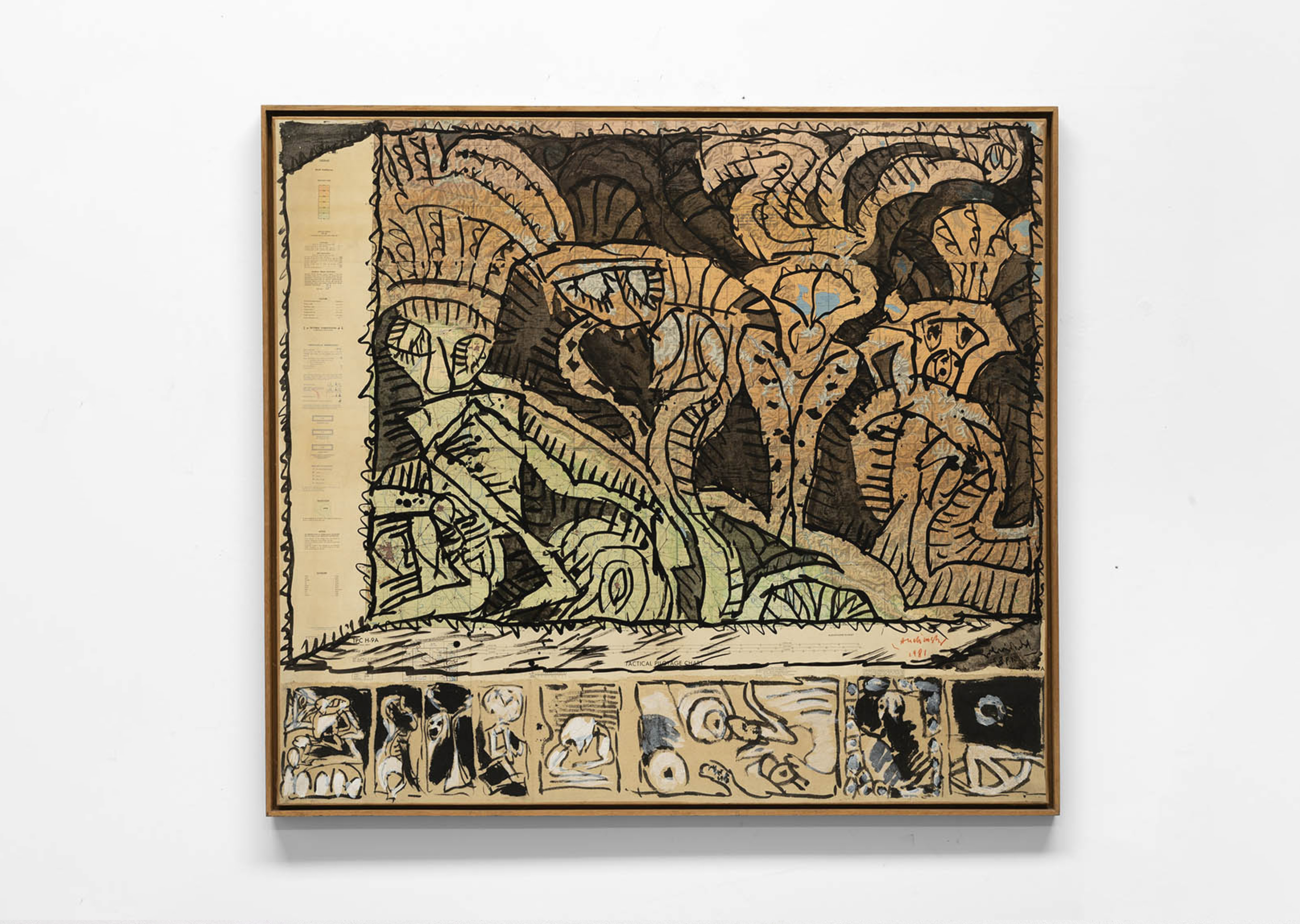 oeuvre New Delhi surplombée Pierre Alechinsky